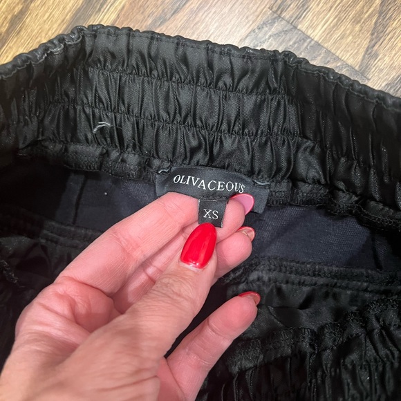 Vici Faux Leather Black Joggers - Picture 2 of 3